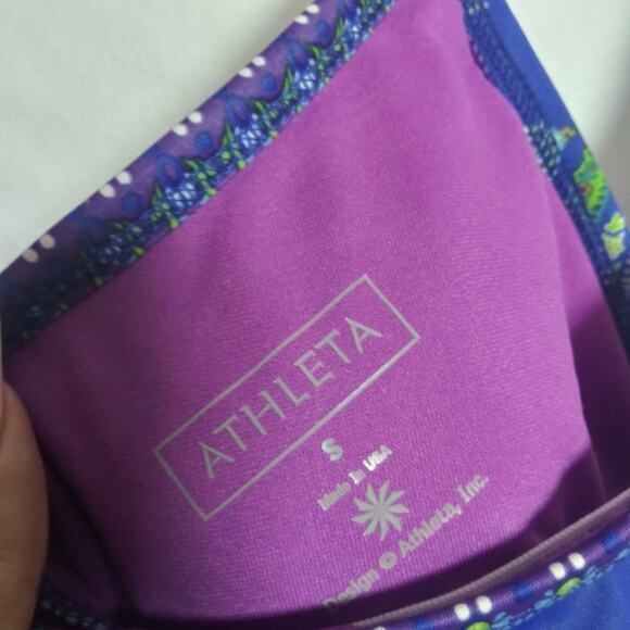 ATHLETA Offshore Racerback Tankini Top Paisley Blue Swim Size Small - Picture 8 of 9